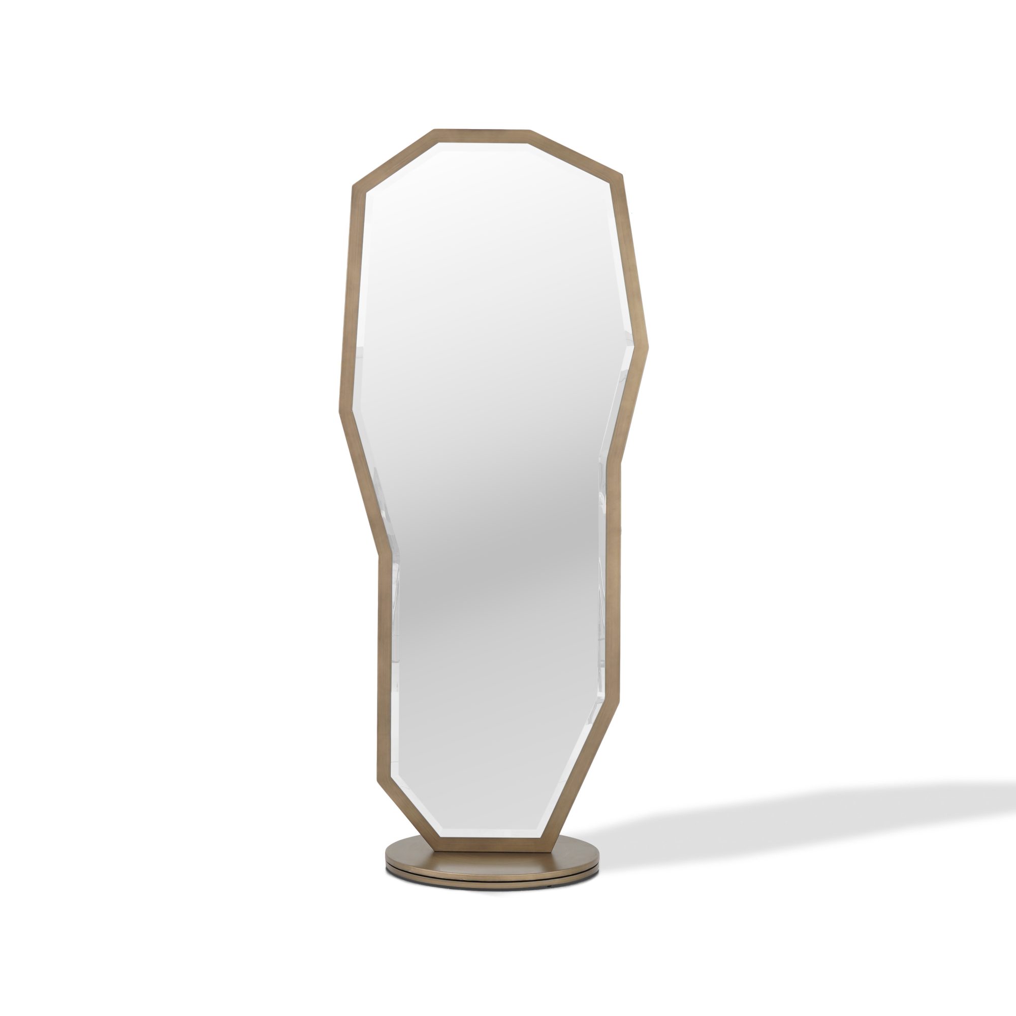 Organic shaped 2 sides standing mirror