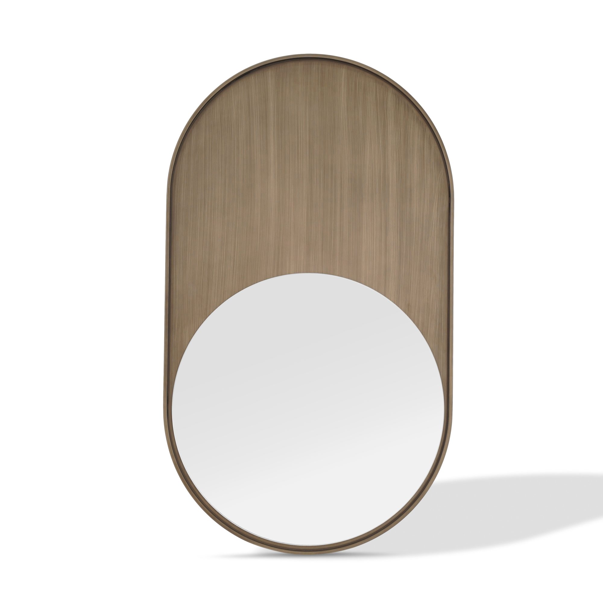 Oval shaped wall mirror