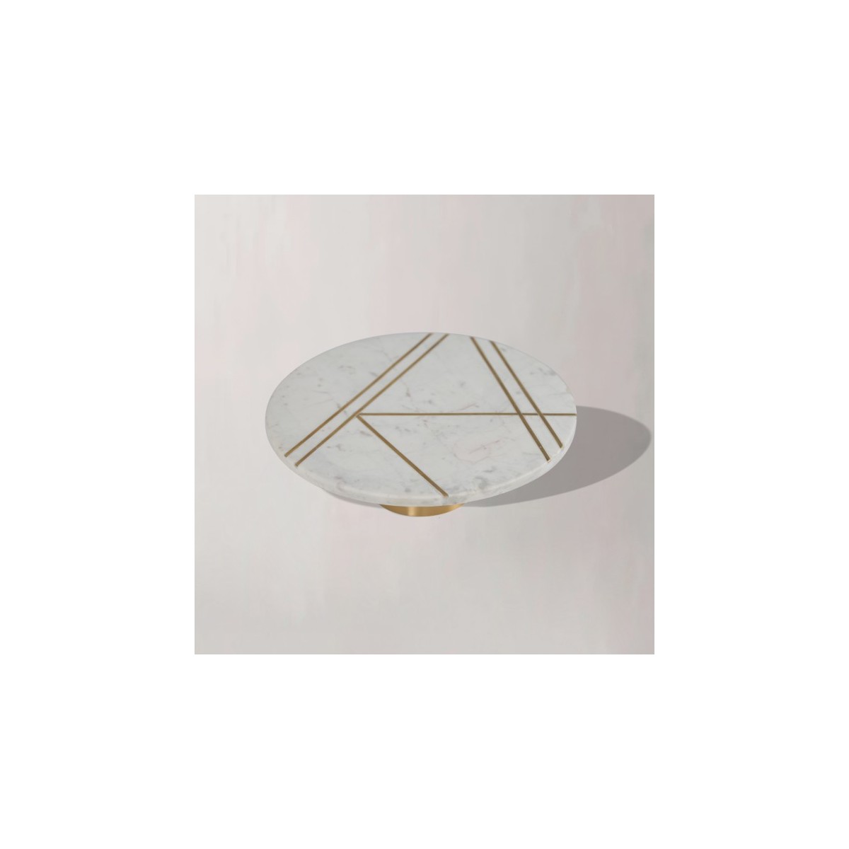 CAKE STAND WITH BRASS STRIP INLAY