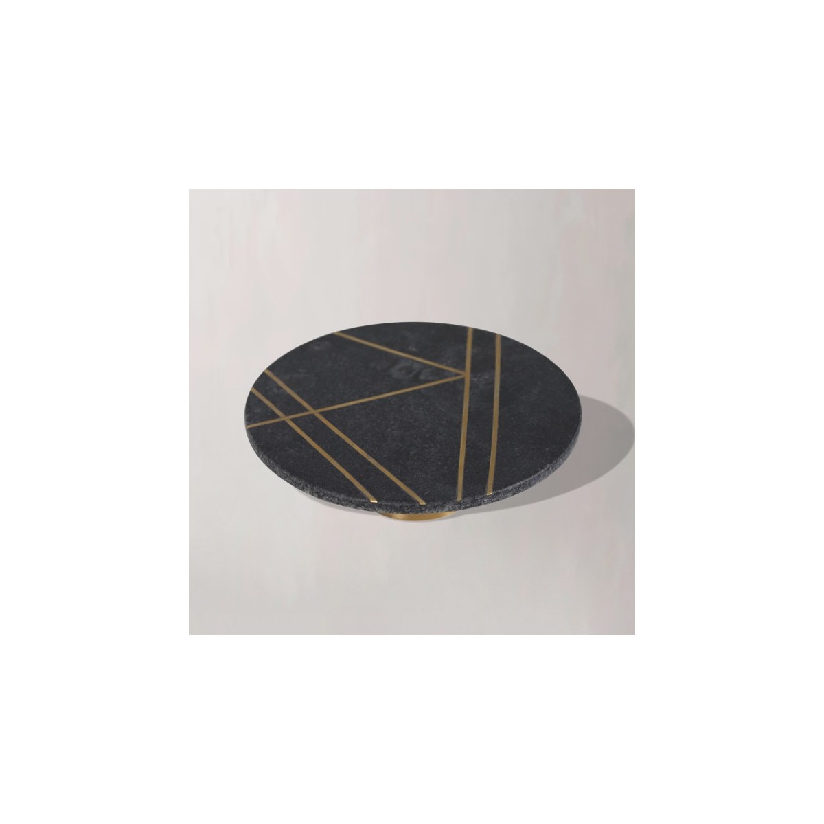 CAKE STAND WITH BRASS STRIP INLAY